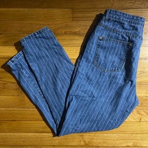 Blue/white pinstripe jeans